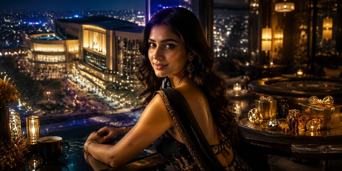 Delhi cityscape at night showing advanced digital connectivity